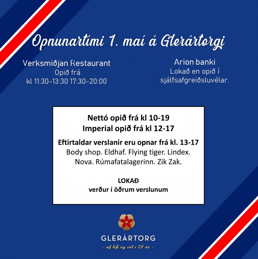 Opnunartími verslana 1 maí