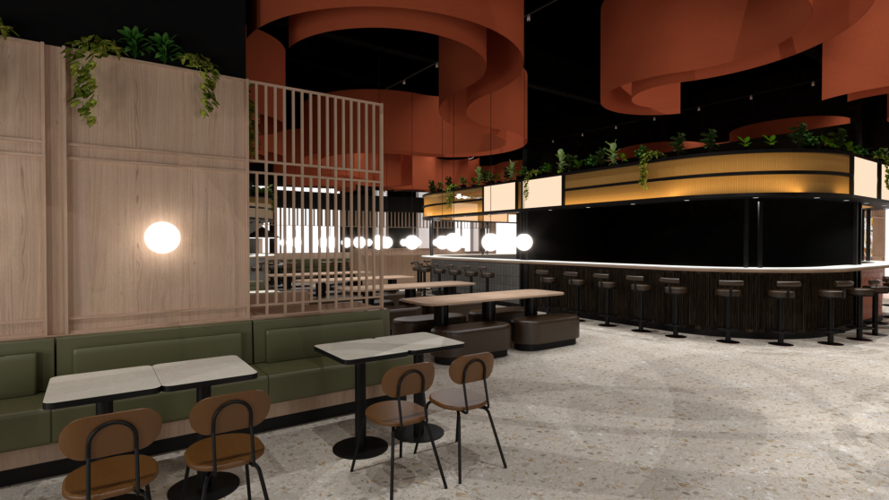 HAF STUDIO sér um hönnunina á mathöllinni á Glerártorgi.