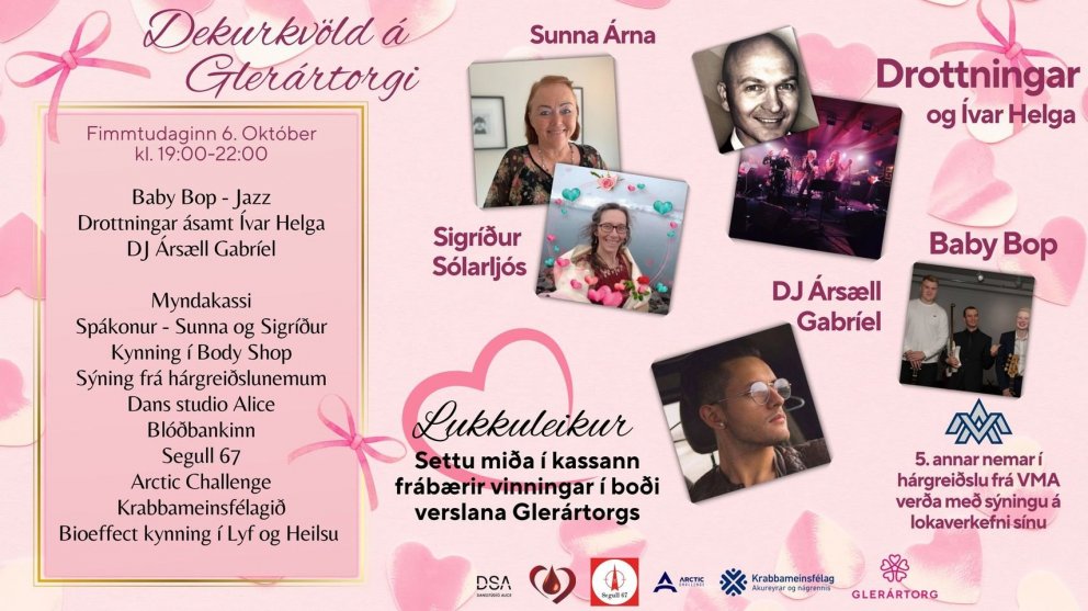 Dekurkvöld Glerártorgs 6. október