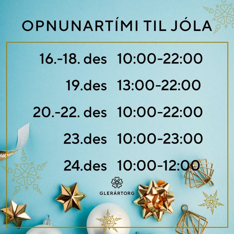 Opnunartímar yfir hátíðinar á Glerártorgi